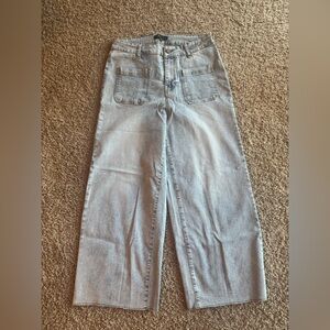 FRYE Women’s Size 29 Cropped Wide Leg Jeans Denali Wash Denim Front Pockets